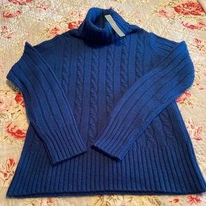 NWT JCrew Cowl T-neck, XS, Royal Blue